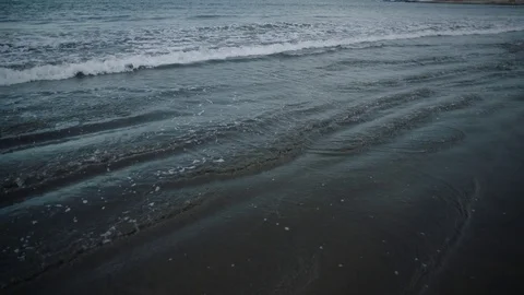 Ocean beach with waves Stock Footage 75947875
