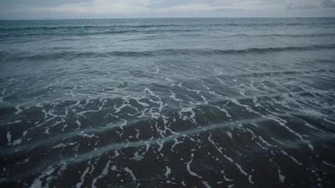 Ocean beach with waves Stock Footage 75948164