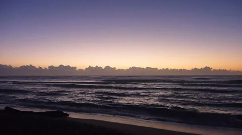 Ocean Beach Waves at Sunrise Stock Footage 45530347