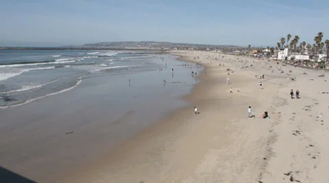 Ocean Beach Wide Shot Stock Footage 35790008