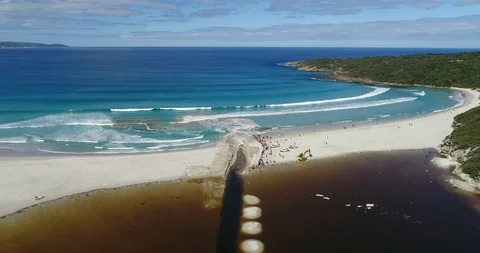 Ocean Beach Widening - Ocean Beach - Western Australia Stock Footage 91793853