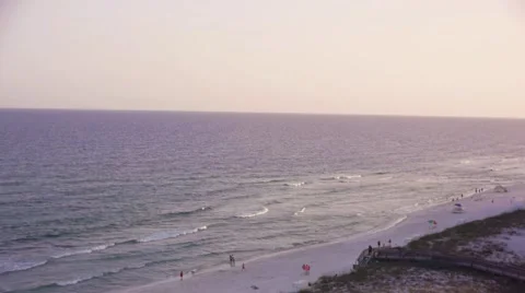 Ocean Beachfront at Magic Hour Stock Footage 53043488