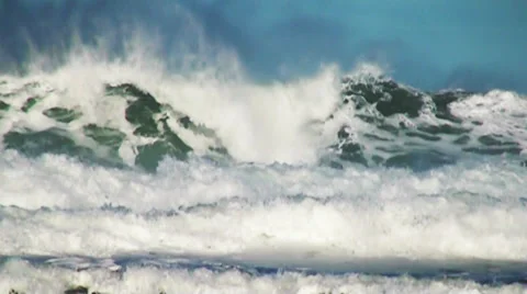 Ocean beautiful big wave Stock-Footage 34439914