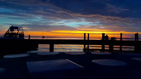 Ocean. Beautiful sunset over the Atlantic ocean. Photographer and sunset. Stock Footage 140153266