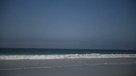 Ocean, beautiful waves rolled on the shore Video stock 99515882