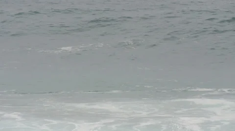 Ocean big wave crushing high tide stormy surge tsunami Stock Footage 34455227