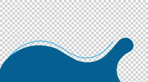 Ocean blue dynamic wave graphic isolated on transparent background Stock Illustration