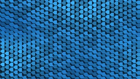 Ocean Blue Hexagon Digital Texture Motion Background 스톡 동영상 345559804