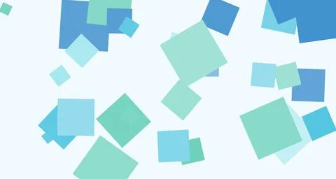 Ocean blue squares scattered on light blue background Illustrazione stock