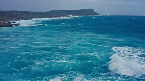 Ocean blue storm nature texture background beach sea Видео 170441008