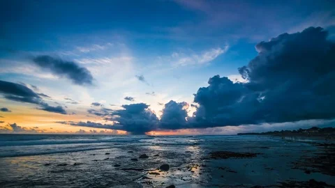 Ocean blue sunset time lapse Stock Footage 76893240