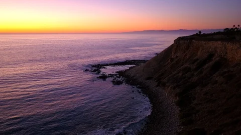 Ocean Bluffs at Sunset Stock Footage 99811619