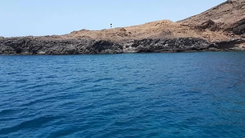 Ocean From Boat with Rocks Stock Footage 96466792