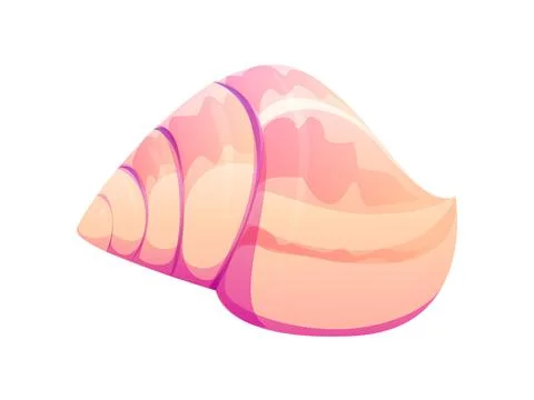 Ocean bottom cartoon seashell or mussel Stock Illustration