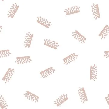 Ocean bottom seaweed glyph vector seamless pattern Illustrazione stock
