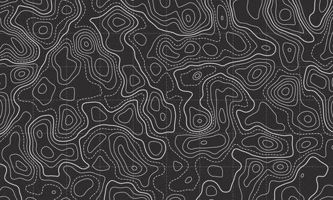 Ocean bottom topographic line map curvy wave isolines vector illustration. 스톡 일러스트