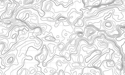 Ocean bottom topographic line map curvy wave isolines vector illustration. イラスト素材
