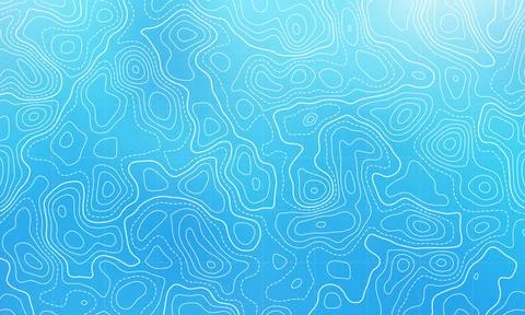 Ocean bottom topographic line map curvy wave isolines vector illustration. イラスト素材
