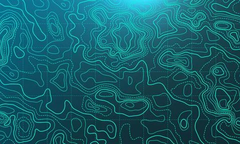 Ocean bottom topographic line map curvy wave isolines vector illustration. イラスト素材