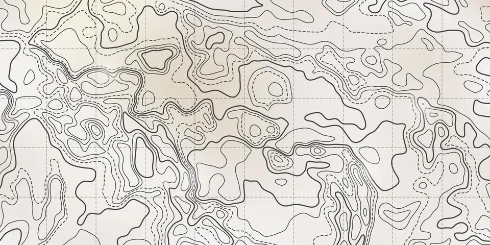 Ocean bottom topographic line map curvy wave isolines vector illustration. 스톡 일러스트