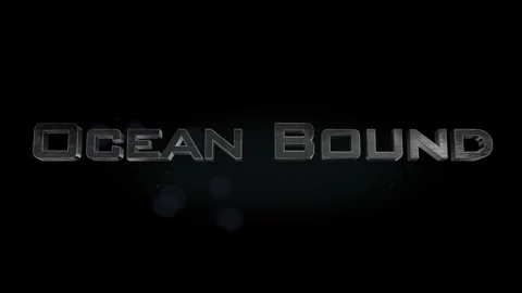 Ocean Bound title 3D metal text on black alpha channel background Stock Footage 301264429
