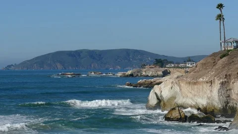 Ocean Breaks on Rocky Coast Video stock 78079202