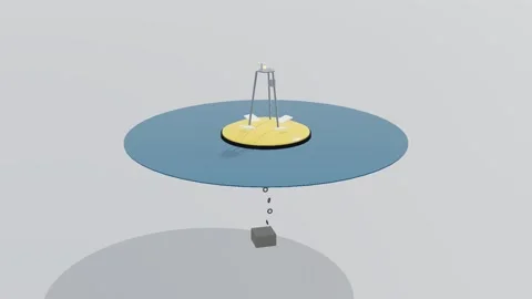 Ocean buoy atmospheric science 3d loop white background 3D animation seamless Stock Footage 341848661