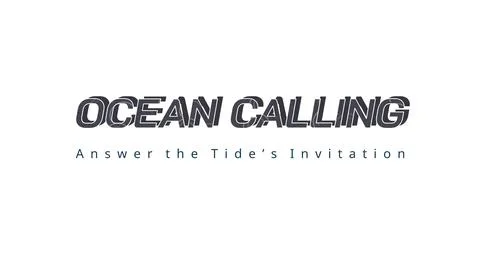 OCEAN CALLING isolated display type artwork with tonal glow cast shadow Stock Illustration