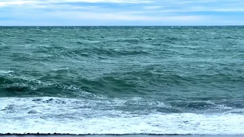 The ocean is calm and the sky is cloudy Stock Footage 271283733