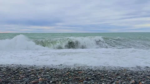 The ocean is calm and the sky is cloudy Stock Footage 278146629