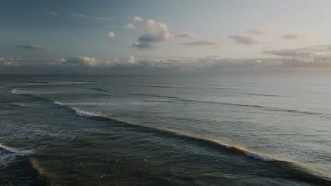 The ocean is calm and the sky is cloudy Stock Footage 297077903