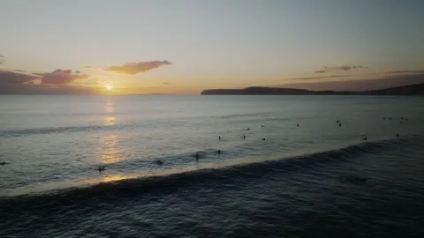 The ocean is calm and the sun is setting Stock Footage 297078247