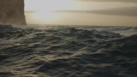 The ocean is calm and the sun is setting Stock Footage 298268870