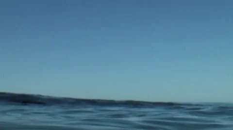 Ocean camera water level seeing the horizon line slow motion Stock Footage 54294531