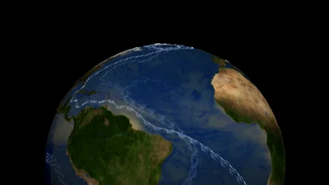 Ocean circulation. Entire globe Stock Footage 166157334