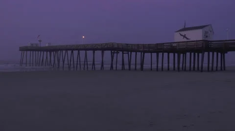 Ocean city beach dawn 3 Stock Footage 24794590