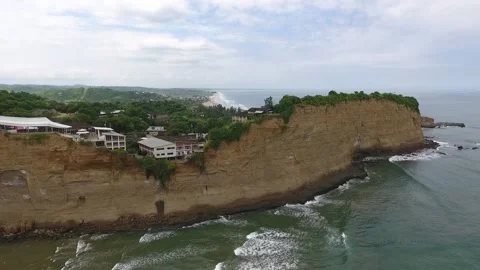Ocean cliff in a cloudy day Stock Footage 145153932