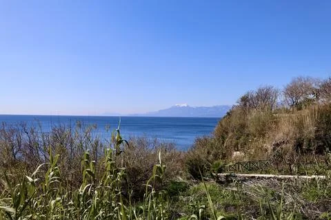 Ocean cliff pathway Stock Photos