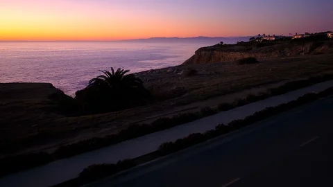 Ocean Cliff at Sunset Stock Footage 99809311
