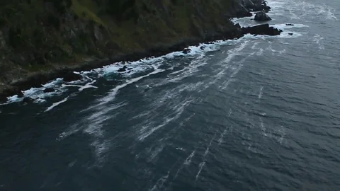 Ocean cliffs aerial view Stock-Footage 77053054