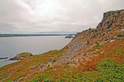 Ocean cliffs on the coast of newfoundland 写真素材