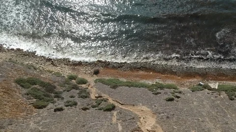Ocean Cliffs Flyover | Drone | HD | Pacific Ocean | Land to Sea Vídeos de archivo 93822169