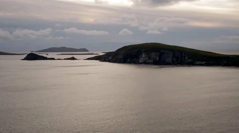 Ocean Cliffs at Sunset - Kerry, Ireland Stock Footage 42230254