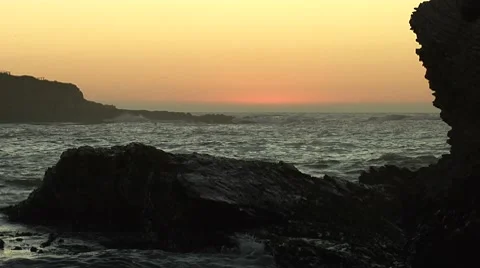 Ocean Cliffs at Sunset - Montana de Oro State Park Los Osos, California Stock Footage 8537704