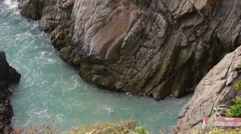 Ocean Cliffs Wide View Stock Footage 8141789