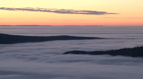 An Ocean of Clouds Rolling Through Forest Landscape Timelapse Video stock 46698660