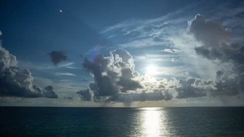 Ocean clouds timelapse Stock Footage