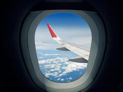 Ocean of Clouds View from Window Stock Photos