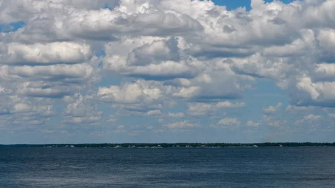 Ocean Cloudscape Timelapse Zoom Out Stock Footage 203626524