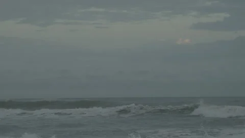 Ocean cloudy sky and waves Stock Footage 171147225